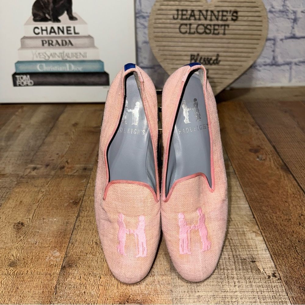 Hadleighs rose pink audrey slipper linen loafers